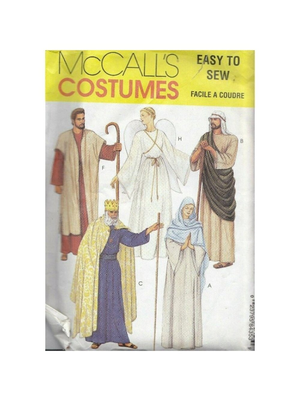 VTG Sewing Pattern McCalls 8435 Costumes JESUS MARY SHEPHERD ANGEL KING LG 40/42